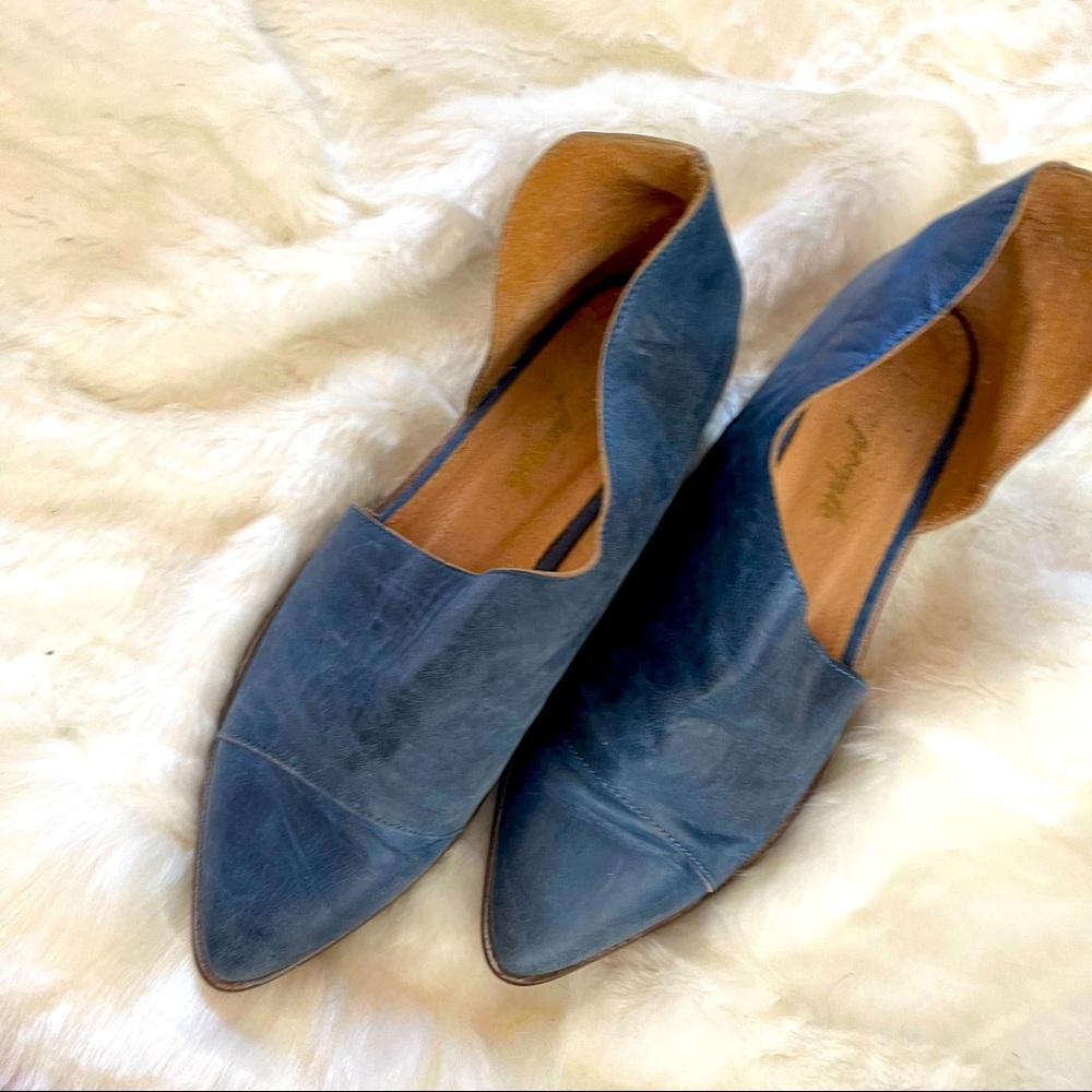 Free People Blue Leather Flats size EU 39, US 7